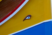 Horusauge am Bug eines Bootes im Hafen von Marsaxlokk, Malta
