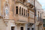 Balkone an Häusern in L-Isla (Senglea), Malta