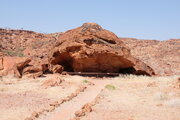 Felsen mit Felszeichnungen in Twyfelfontein, Namibia
